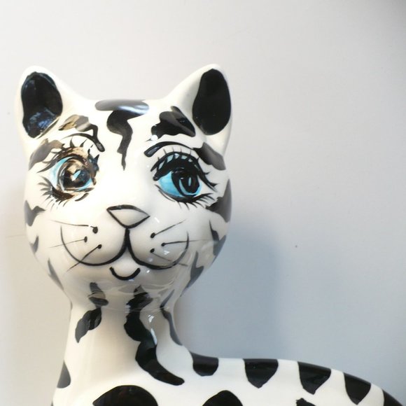 Whimsical Anatoly Turov Ceramic Art Zebra Cat Signed by Artist - Picture 7 of 8